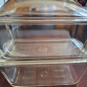 Vintage Westinghouse Refrigerator loaf dish. Clear glass